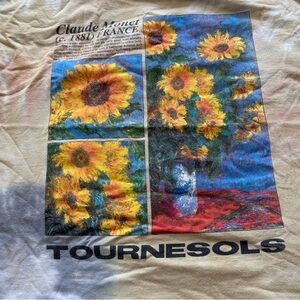 Claude Monet Tournesols Sunflower Tie Dyed Graphic Tee Shirt XL